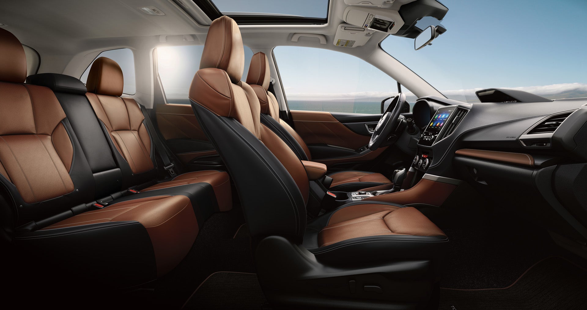 2024 Subaru Forester Touring Interior Saddle Brown Leather