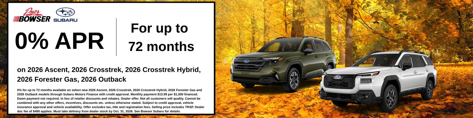 2026 new Subaru offers
