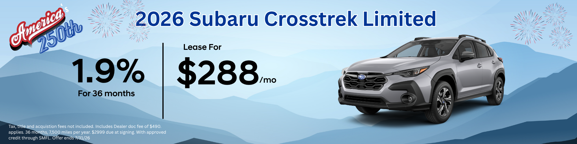2026 Subaru Crosstrek special offer