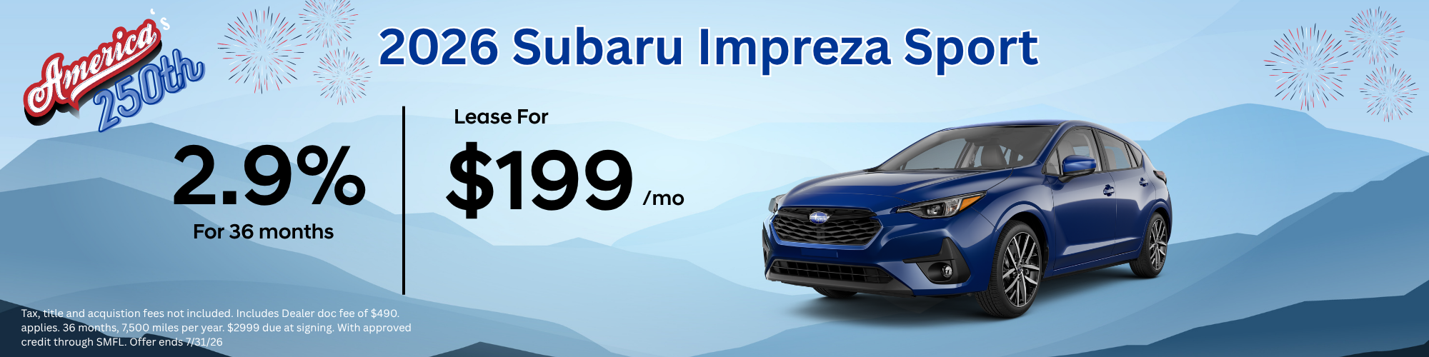 2026 Subaru Impreza Special Offer
