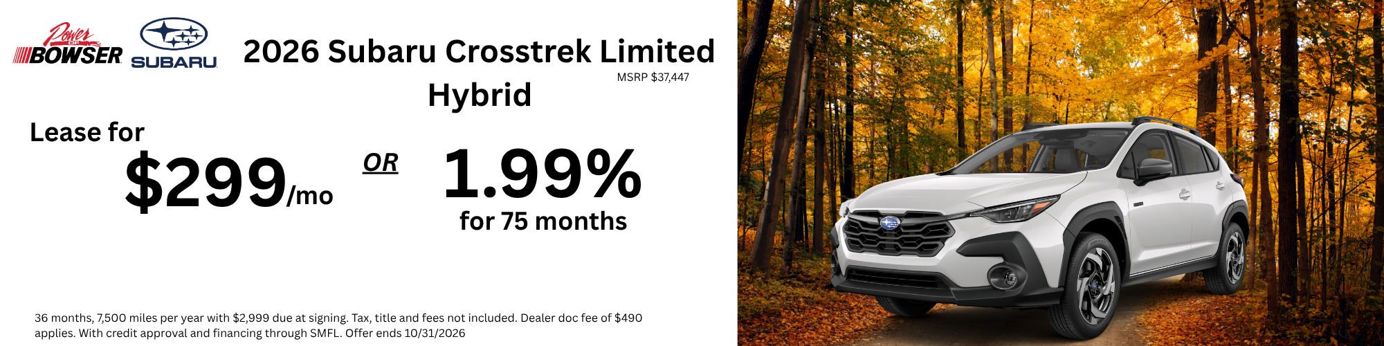 2026 Subaru Crosstrek Hybrid Limited offer
