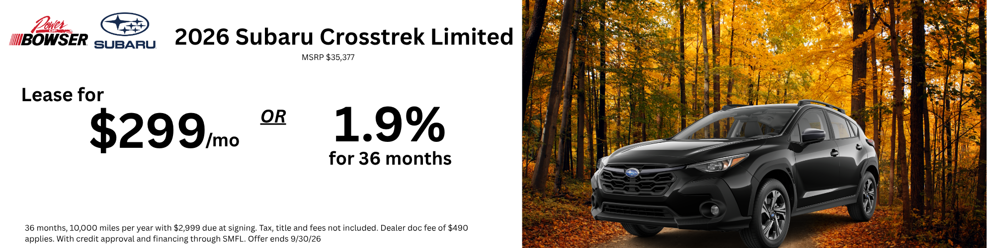 2026 Subaru Crosstrek Limited Offers