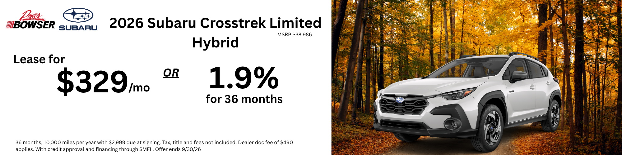 2026 Subaru Crosstrek Limited Hybrid Offer