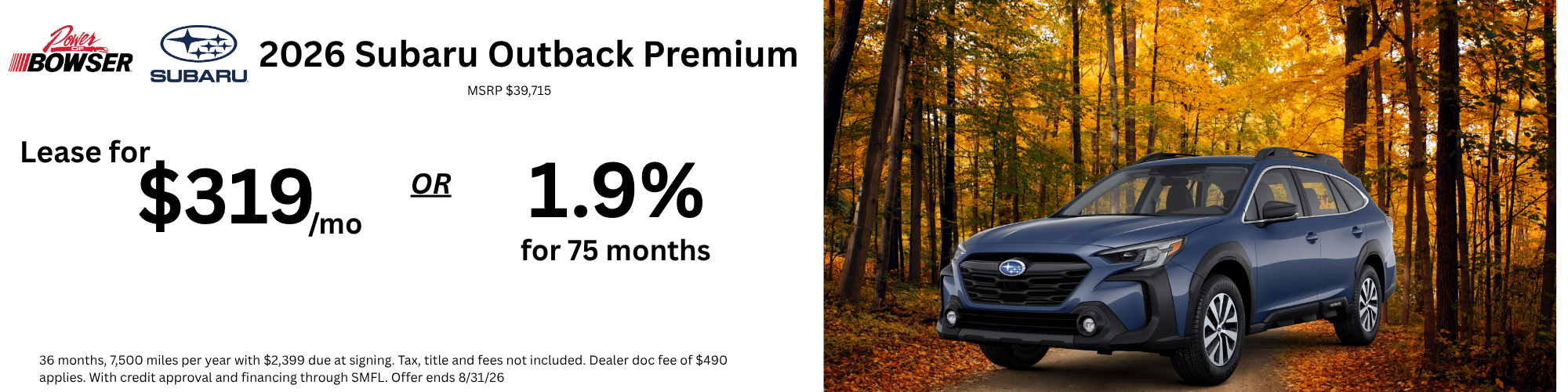 2026 Subaru Outback Premium Offers